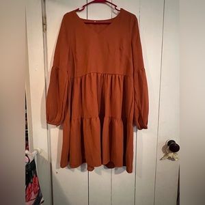 Burnt orange dress. Size medium. Bought from Amazon